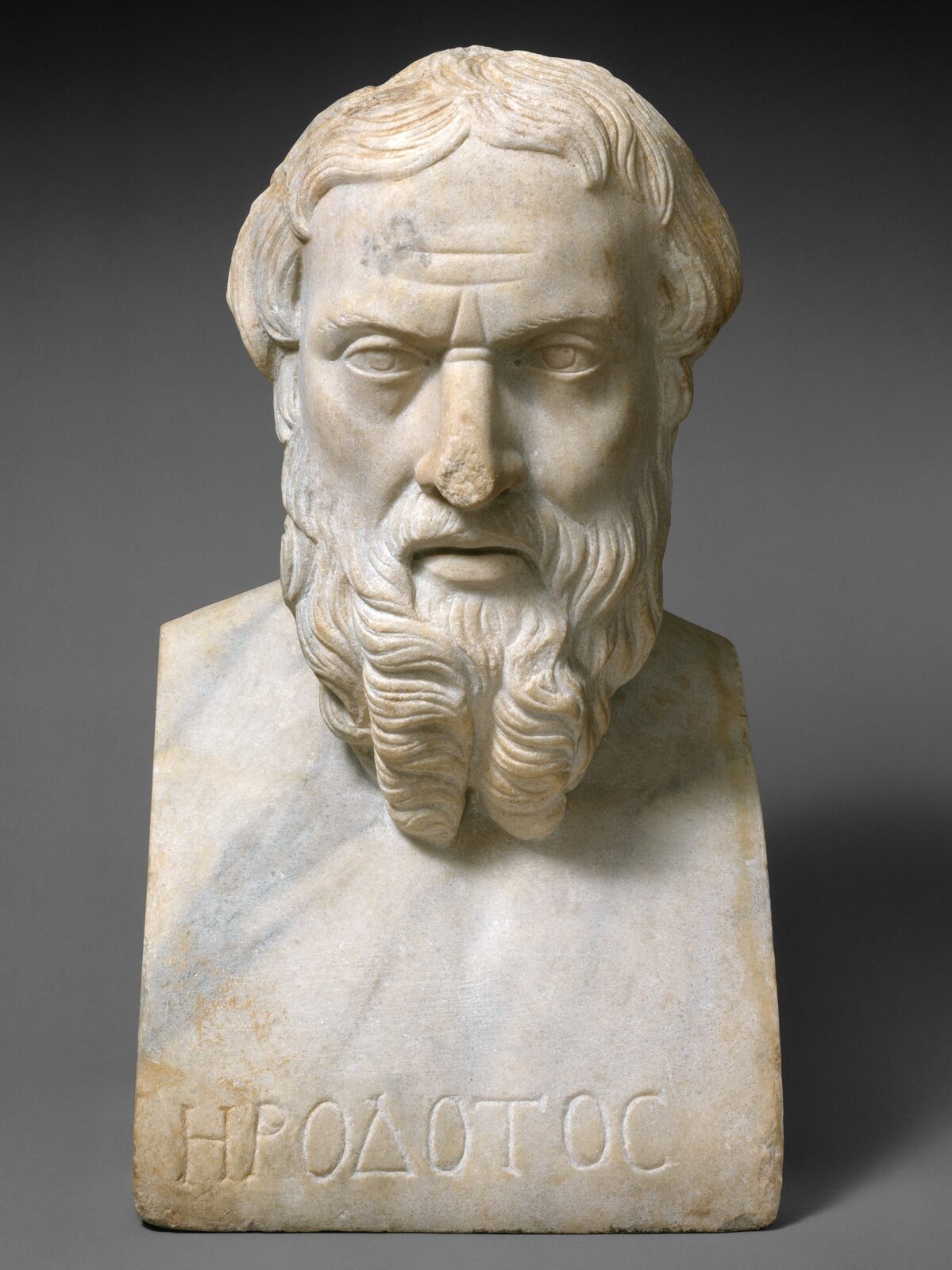 Marble bust of the Greek historian Herodotus