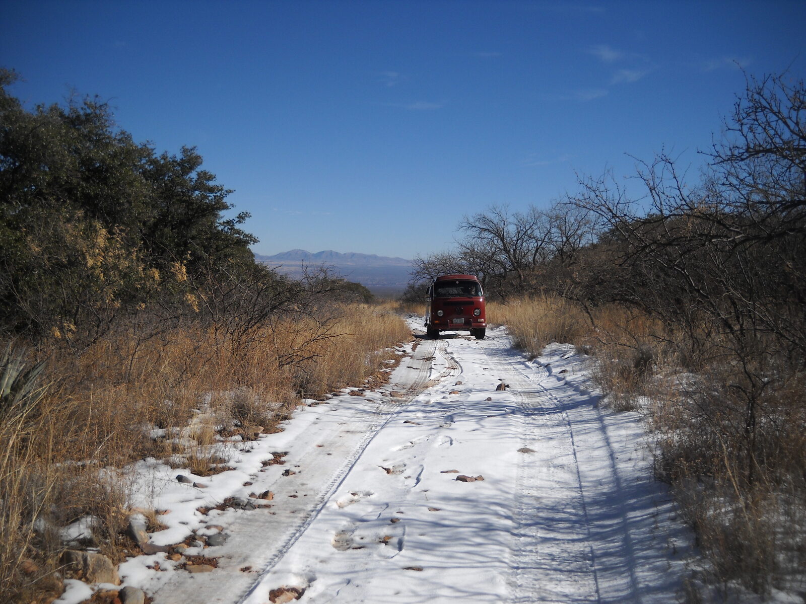 The Whetstone Mountains seen across desert terrain in Cochise County, Arizona.